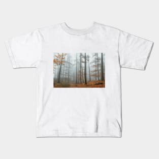 Autumn Mood, Forest with Fog. Kids T-Shirt